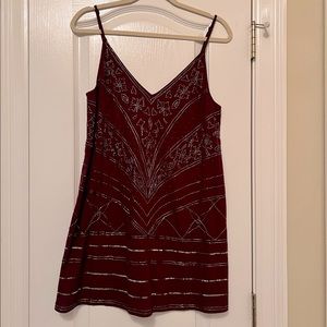 Free People size Small mini skirt burgundy sequin cocktail dress
